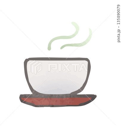 お茶 湯呑に入った日本茶のイラスト お茶 湯呑に入った日本茶のイラスト 135890079