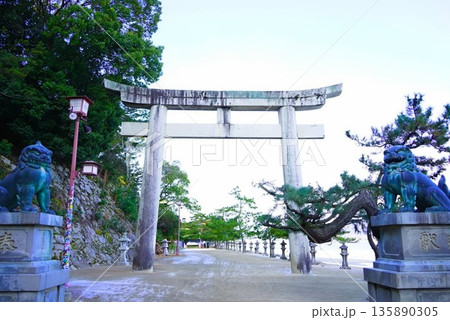 世界文化遺産の宮島厳島神社参道 135890305