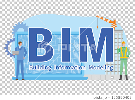 BIM字母插圖和人 BIM字母插圖和人 135890405