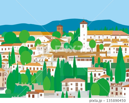 グラナダ granada アンダルシア andalusia スペイン spain 夏風景 グラナダ granada アンダルシア andalusia スペイン spain 夏風景 135890450