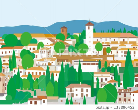 グラナダ　granada　アンダルシア　andalusia　スペイン　spain　夏風景 135890452