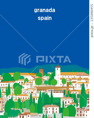 グラナダ granada アンダルシア andalusia スペイン spain 夏風景 グラナダ granada アンダルシア andalusia スペイン spain 夏風景 135890455