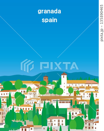 グラナダ　granada　アンダルシア　andalusia　スペイン　spain　夏風景 135890465