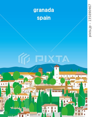 グラナダ granada アンダルシア andalusia スペイン spain 夏風景 グラナダ granada アンダルシア andalusia スペイン spain 夏風景 135890467