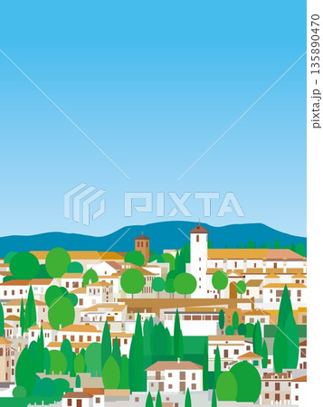 グラナダ granada アンダルシア andalusia スペイン spain 夏風景 グラナダ granada アンダルシア andalusia スペイン spain 夏風景 135890470