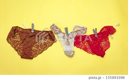 Sexy female lace underwear on a string Sexy female lace underwear on a string 135891096