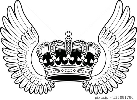 Royal Crown with Angelic Wing Embrace Royal Crown with Angelic Wing Embrace 135891796