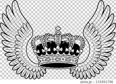 Royal Crown with Angelic Wing Embrace Royal Crown with Angelic Wing Embrace 135891796