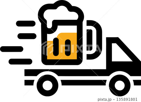 Beer Mug on Speedy Delivery Truck Logo 135891801