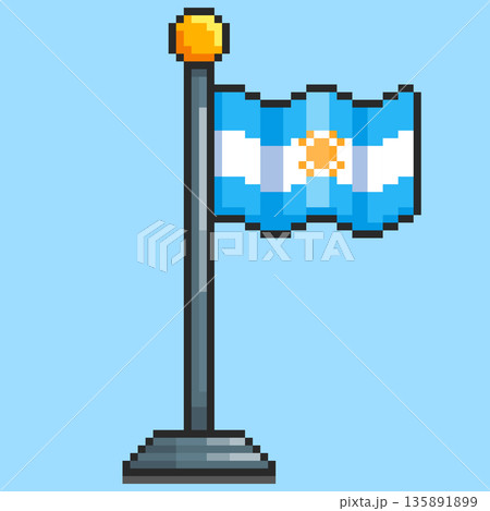 Pixel art Argentina Flag game asset design Pixel art Argentina Flag game asset design 135891899
