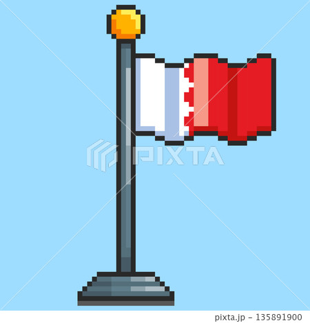 Pixel art Bahrain Flag game asset design 135891900