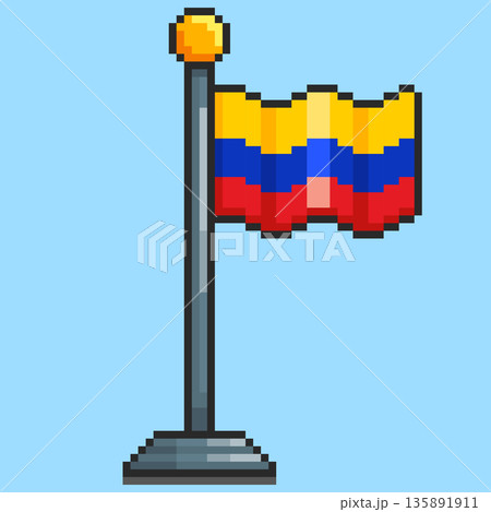 pixel-art-colombia-flag-game-asset-design-135891911-pixta