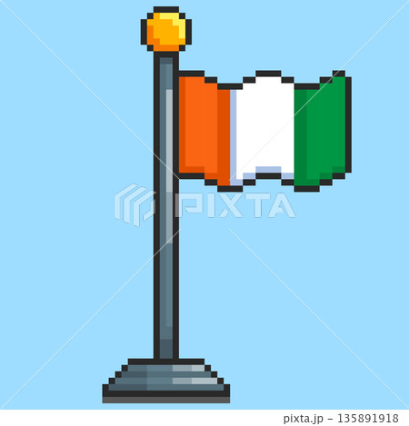 Pixel art Ivory Coast Flag game asset design Pixel art Ivory Coast Flag game asset design 135891918