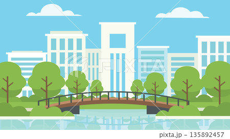 Modern City Park Bridge Spring Modern City Park Bridge Spring 135892457