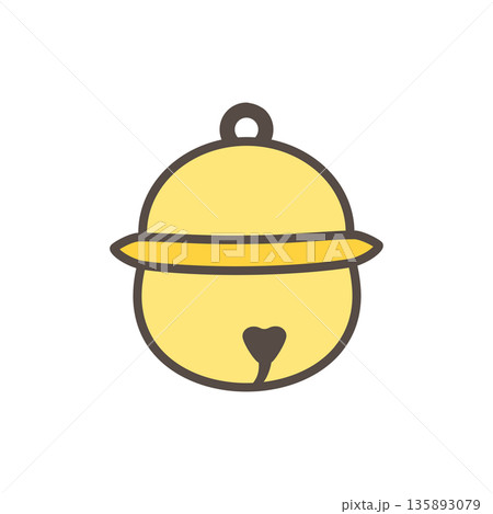 シンプルな鈴のアイコン　線画カラーのベクターイラスト 135893079