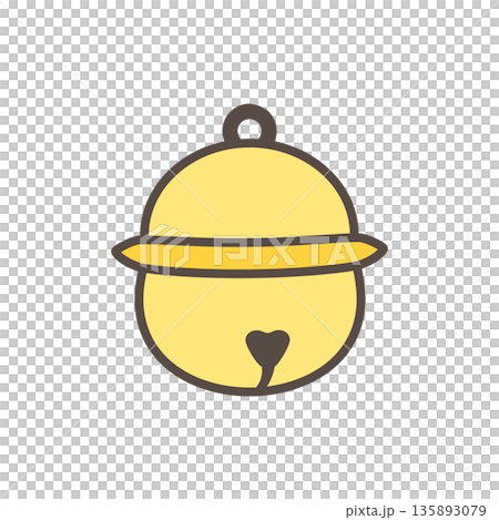 シンプルな鈴のアイコン　線画カラーのベクターイラスト 135893079