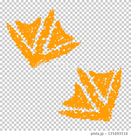Crayon material: Hand-drawn illustration of waterfowl footprints Crayon material: Hand-drawn illustration of waterfowl footprints 135893518