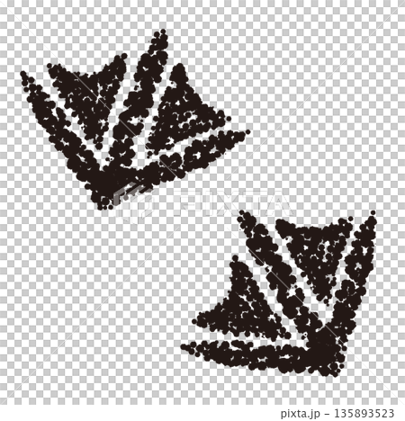 蠟筆材質：手繪水禽足跡插圖 135893523