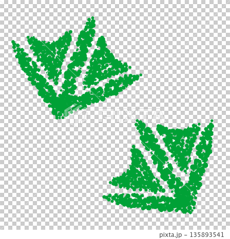 クレヨン素材　手描きの水鳥の足跡のイラスト 135893541