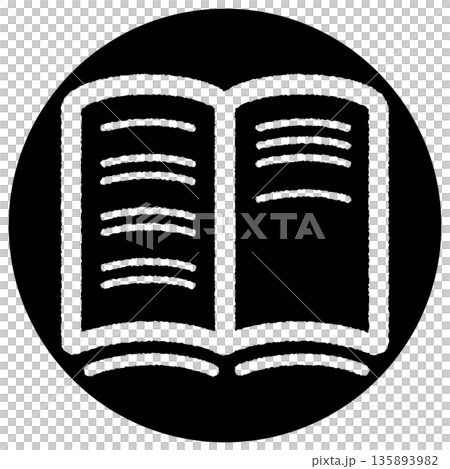 Simple icon of an open notebook - 2 - monochrome Simple icon of an open notebook - 2 - monochrome 135893982