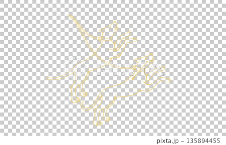 Line drawing of Canes Venatici (gold colored drawing of a hound and constellation lines, lines only) Line drawing of Canes Venatici (gold colored drawing of a hound and constellation lines, lines only) 135894455