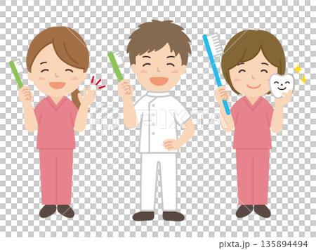 歯医者と歯科衛生士 135894494