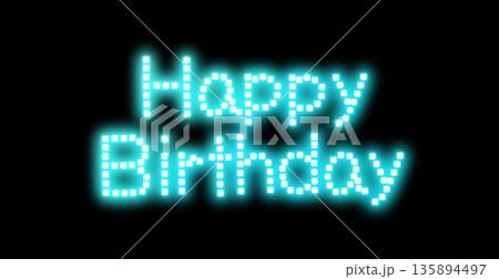 ハッピーバースデー、光り輝くイルミネーション風 135894497