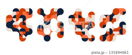 Simple layout with abstract geometric shapes. 135894861