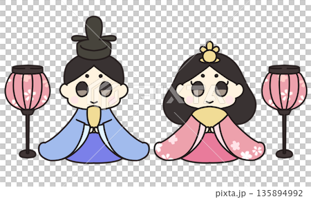 Hina Matsuri-Illustration of Cute Hina Doll Hina Matsuri-Illustration of Cute Hina Doll 135894992