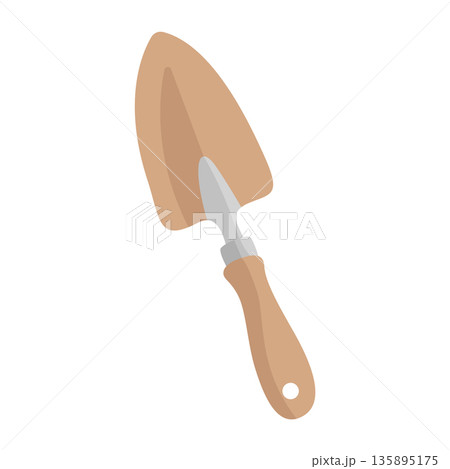 Garden hand trowel or shovel. Gardening tool vector illustration 135895175