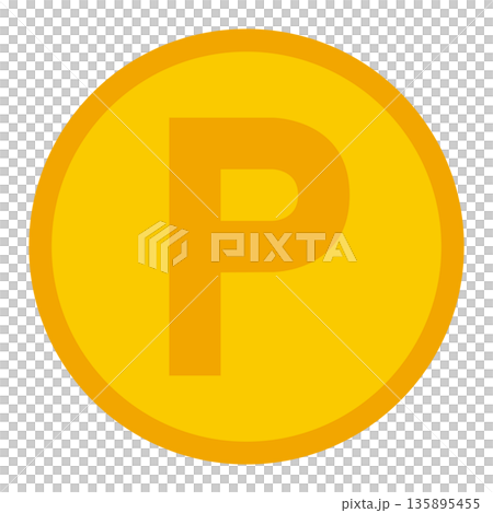 A simple illustration of a point coin (P mark) A simple illustration of a point coin (P mark) 135895455