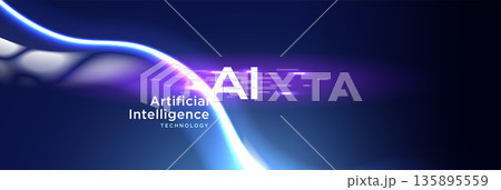 AI Digital Curve Futuristic Technology Background 135895559