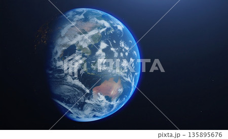 《AI画像》宇宙から見た地球 135895676