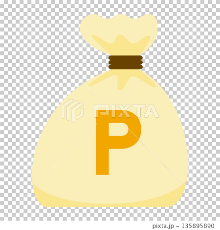 A simple illustration of a point bag (P mark) A simple illustration of a point bag (P mark) 135895890