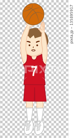 Boy shooting in a basketball game 135895917