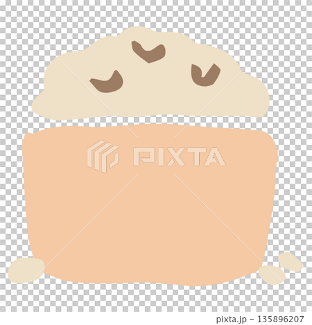 2月の園だよりに使いやすい シンプル手描きイラストカットシリーズ｜豆まき用の豆（節分） 135896207