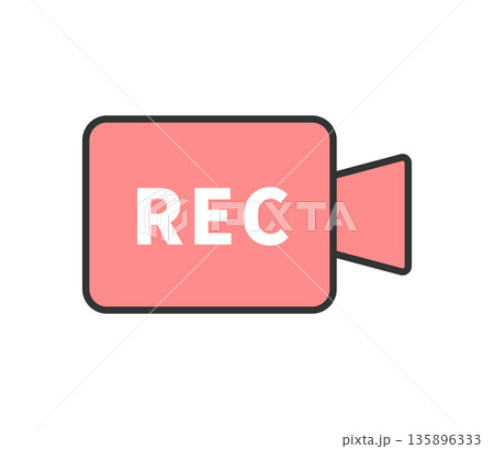 録画中を表す赤いアイコンイラスト　ベクター 135896333