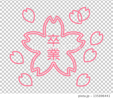 A stamp icon with a cherry blossom pattern and the word "Graduation" A stamp icon with a cherry blossom pattern and the word "Graduation" 135896441