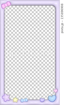 Cute, plump purple frame, 16:9 size, vertical 135896908