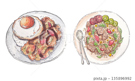 Food Watercolor Illustration for Packaging Design Food Watercolor Illustration for Packaging Design 135896992
