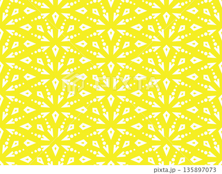Abstract geometric pattern. A seamless vector background. White and yellow ornament. Graphic modern pattern. Simple lattice graphic design Abstract geometric pattern. A seamless vector background. White and yellow ornament. Graphic modern pattern. Simple lattice graphic design 135897073