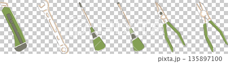 Cute tool illustration set Cute tool illustration set 135897100