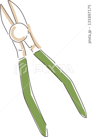 かわいい工具のイラスト ニッパー かわいい工具のイラスト ニッパー 135897175
