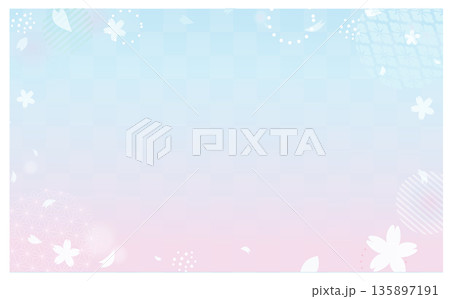 桜の和風背景イラスト 桜の和風背景イラスト 135897191
