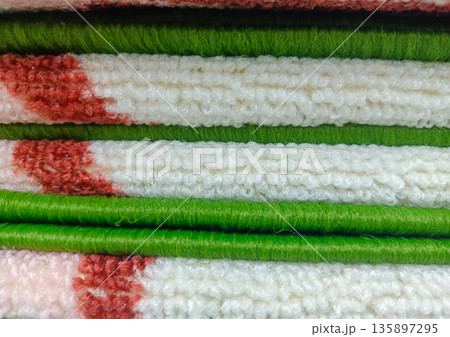 Green and White Patterned Textile Carpets for Floor Decoration Green and White Patterned Textile Carpets for Floor Decoration 135897295