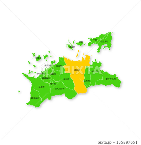 香川県と高松市の地図 香川県と高松市の地図 135897651