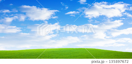緑の草原と青空 緑の草原と青空 135897672