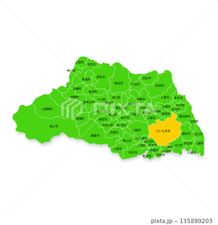 埼玉県とさいたま市の地図 埼玉県とさいたま市の地図 135899203