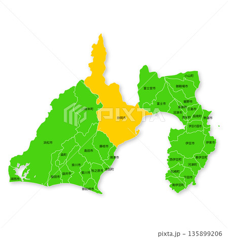 静岡県と静岡市の地図 135899206