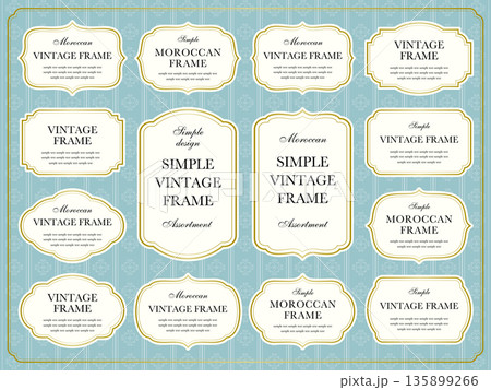 シンプルなビンテージフレームラベルコレクション／ビクトリア調の壁紙背景 135899266